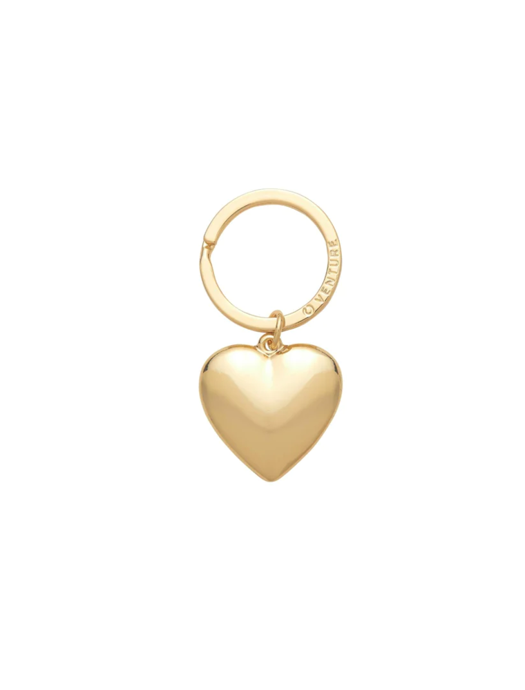 Puffy Heart Charm in Gold Rush