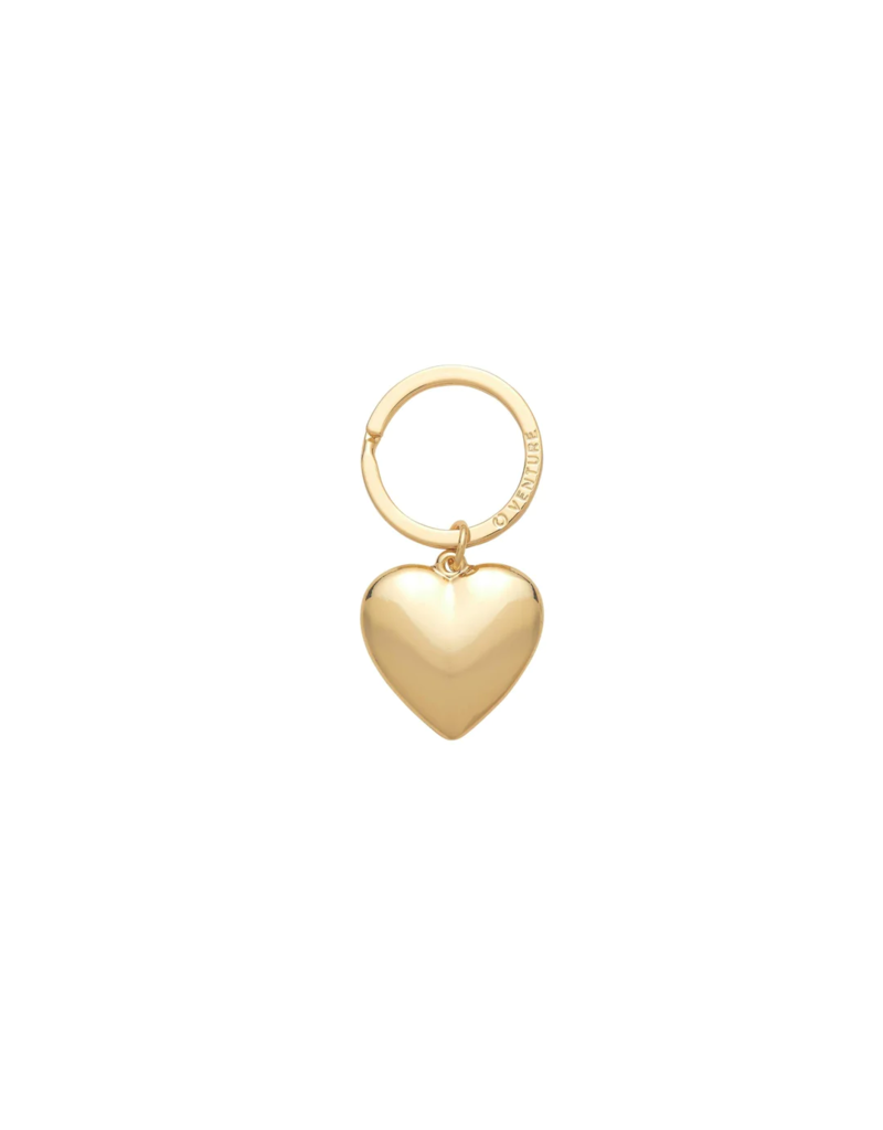 Puffy Heart Charm in Gold Rush
