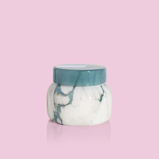 CAPRI BLUE Modern Marble Petite Jar in Volcano