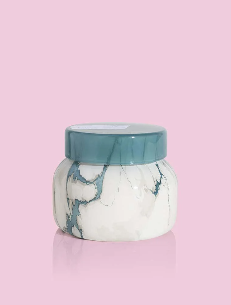 CAPRI BLUE Modern Marble Petite Jar in Volcano