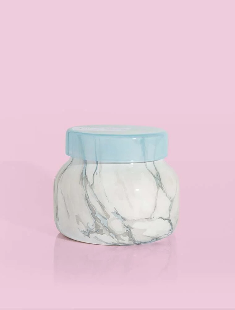 CAPRI BLUE Modern Marble Petite Jar in Blue Jean