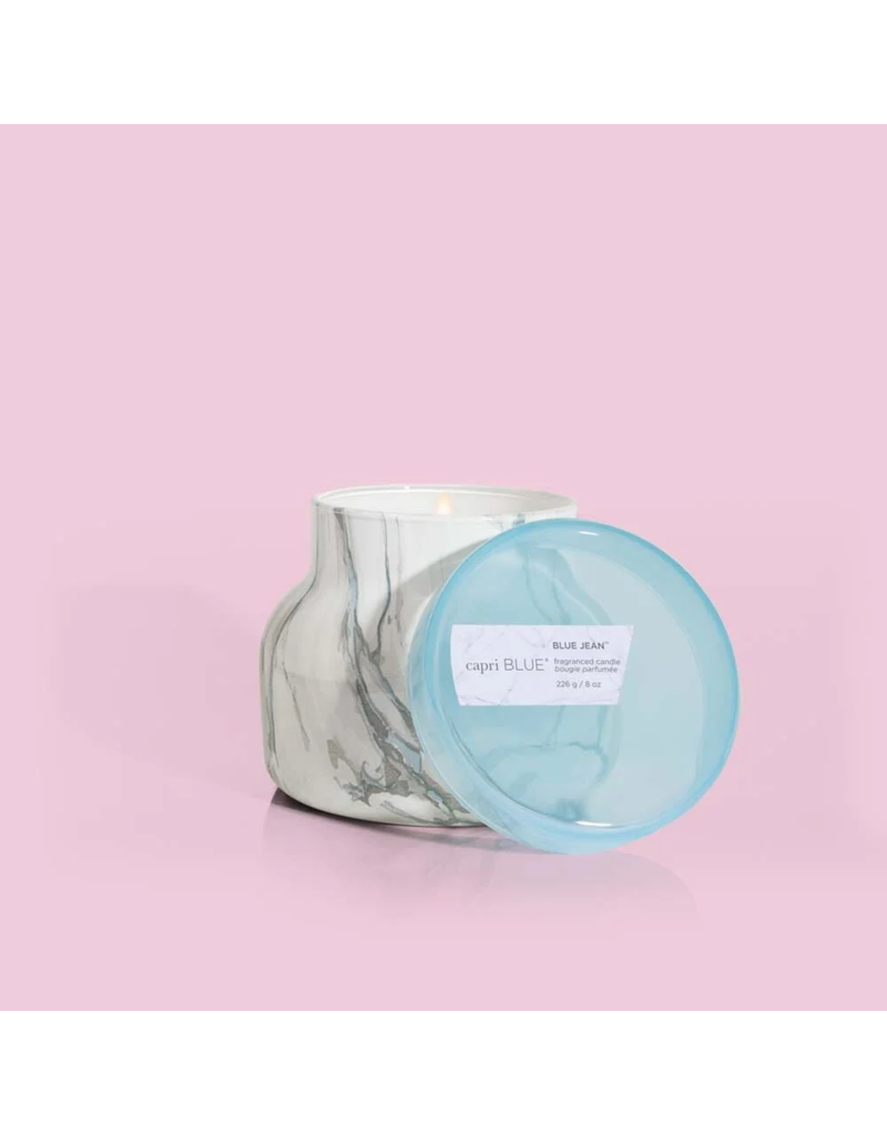 CAPRI BLUE Modern Marble Petite Jar in Blue Jean