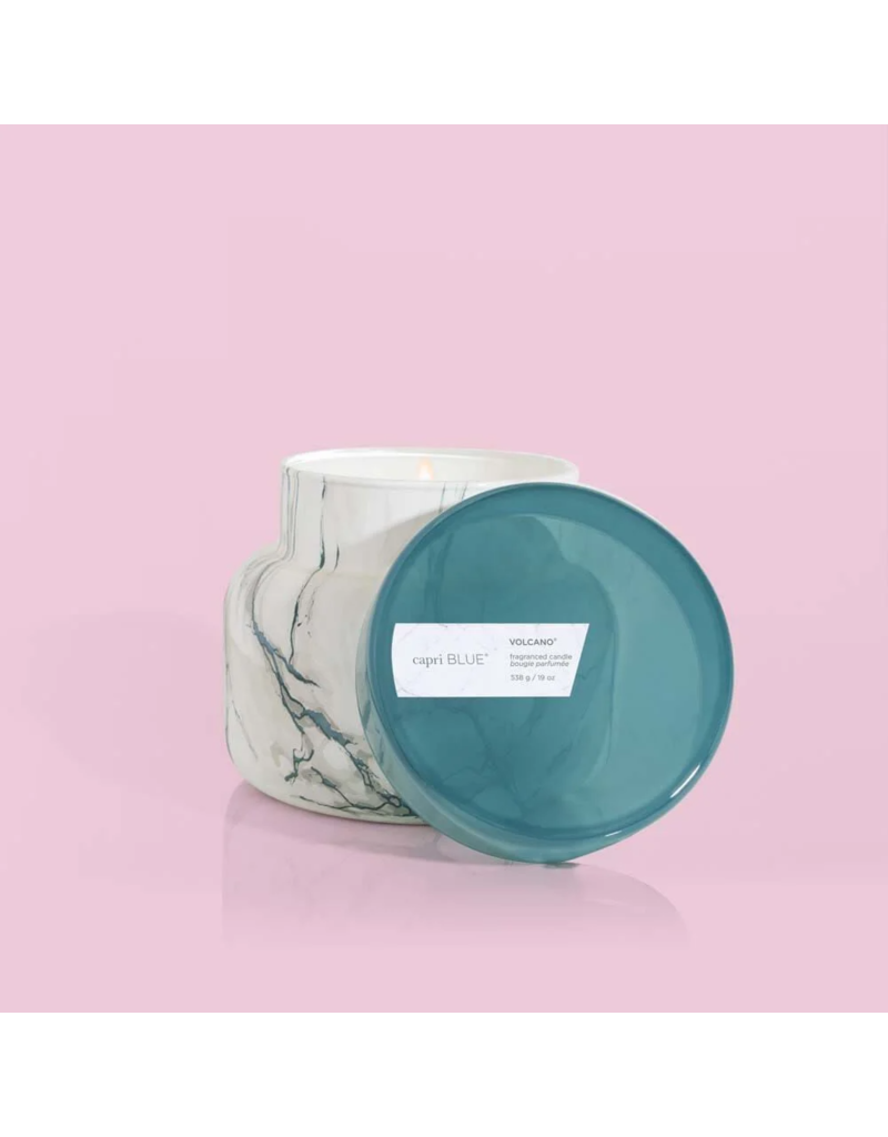 CAPRI BLUE Modern Marble Signature Jar in Volcano