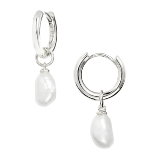 KENDRA SCOTT DESIGN Willa Silver Baroque Pearl Huggie Earrings