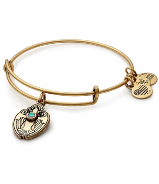 ALEX & ANI Crystal Dove Charm Bangle in Gold