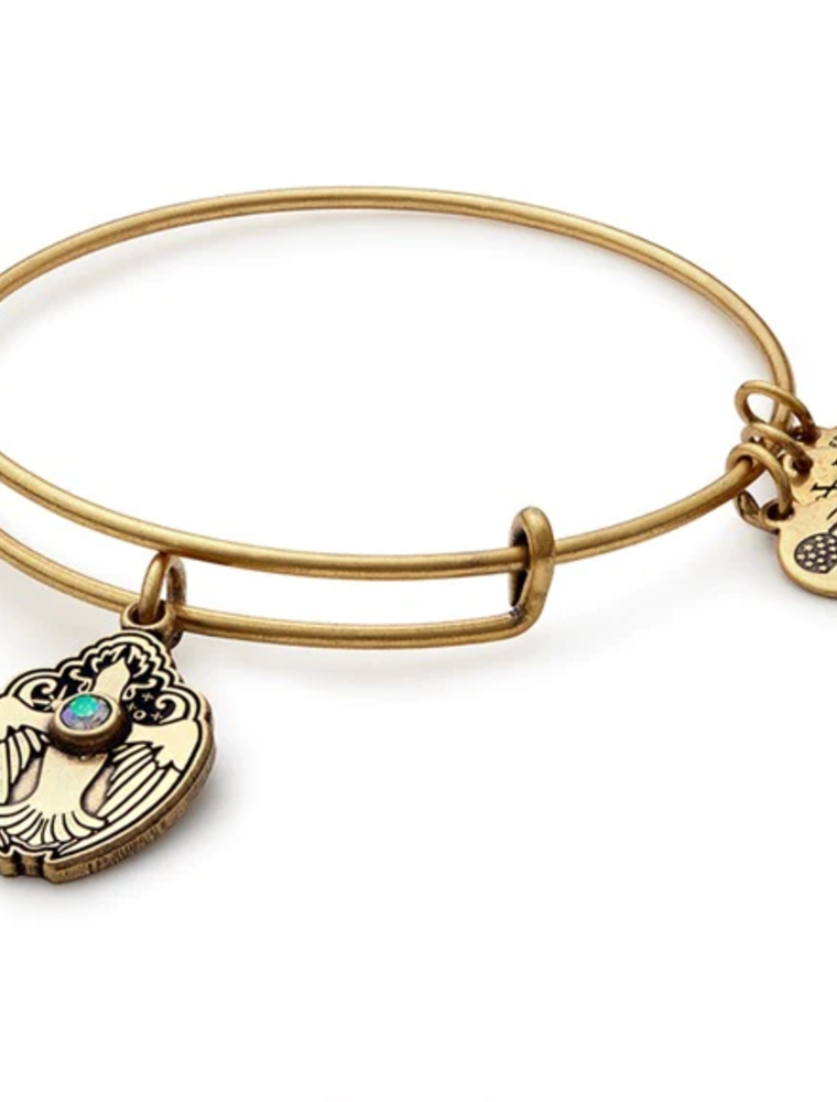 ALEX & ANI Crystal Dove Charm Bangle in Gold