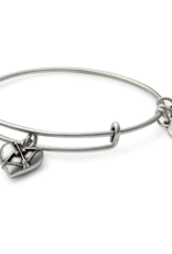 ALEX & ANI Cupid Heart Charm Bangle in Silver