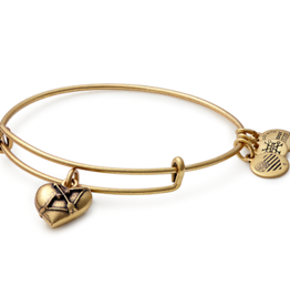 ALEX & ANI Cupid Heart Charm Bangle in Gold