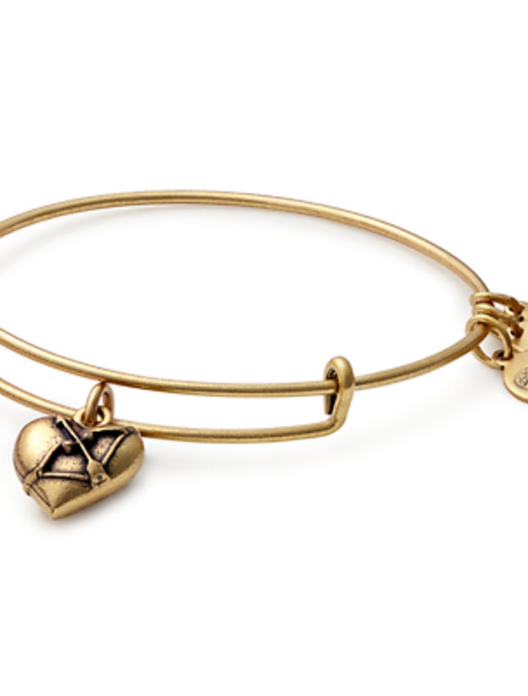 ALEX & ANI Cupid Heart Charm Bangle in Gold