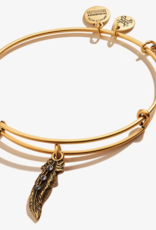 ALEX & ANI Feather Charm Bangle in Gold