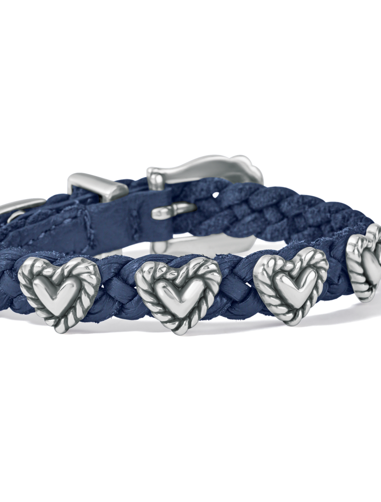 BRIGHTON Roped Heart Braid Bandit Bracelet in French Blue