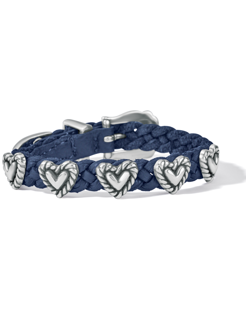 BRIGHTON Roped Heart Braid Bandit Bracelet in French Blue