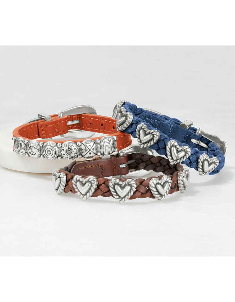 BRIGHTON Roped Heart Braid Bandit Bracelet in French Blue