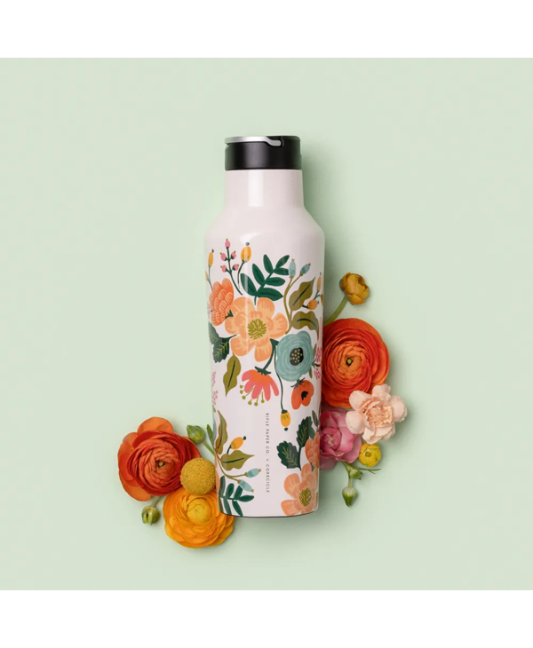 Rifle Paper Co. Cream Lively Floral Sport Canteen 20oz