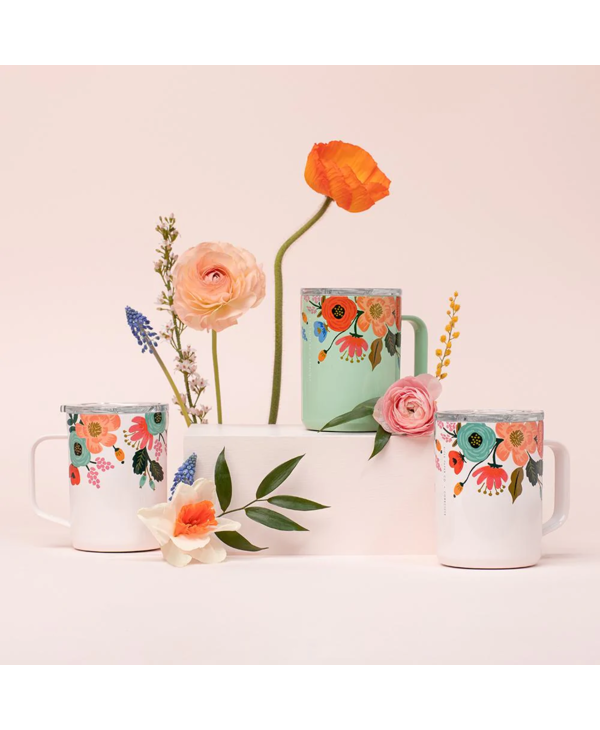 Rifle Paper Co. Mint Lively Floral Coffee Mug 16oz
