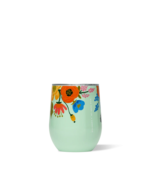 Rifle Paper Co. Mint Lively Floral Stemless 12oz