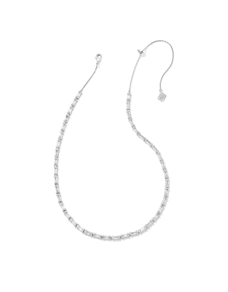 KENDRA SCOTT DESIGN Juliette Silver Strand Necklace in White Crystal