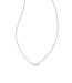 Juliette Silver Pendant Necklace in White Crystal