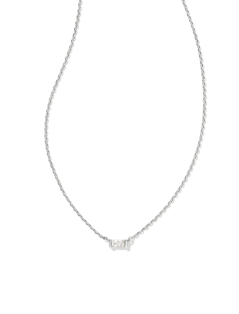 KENDRA SCOTT DESIGN Juliette Silver Pendant Necklace in White Crystal