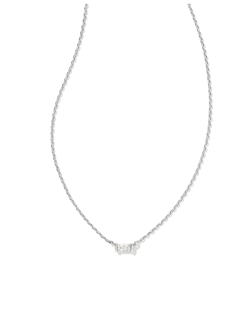KENDRA SCOTT DESIGN Juliette Silver Pendant Necklace in White Crystal