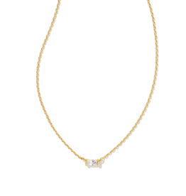 KENDRA SCOTT DESIGN Juliette Gold Pendant Necklace in White Crystal