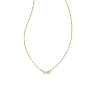 KENDRA SCOTT DESIGN Juliette Gold Pendant Necklace in White Crystal