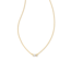 Juliette Gold Pendant Necklace in White Crystal