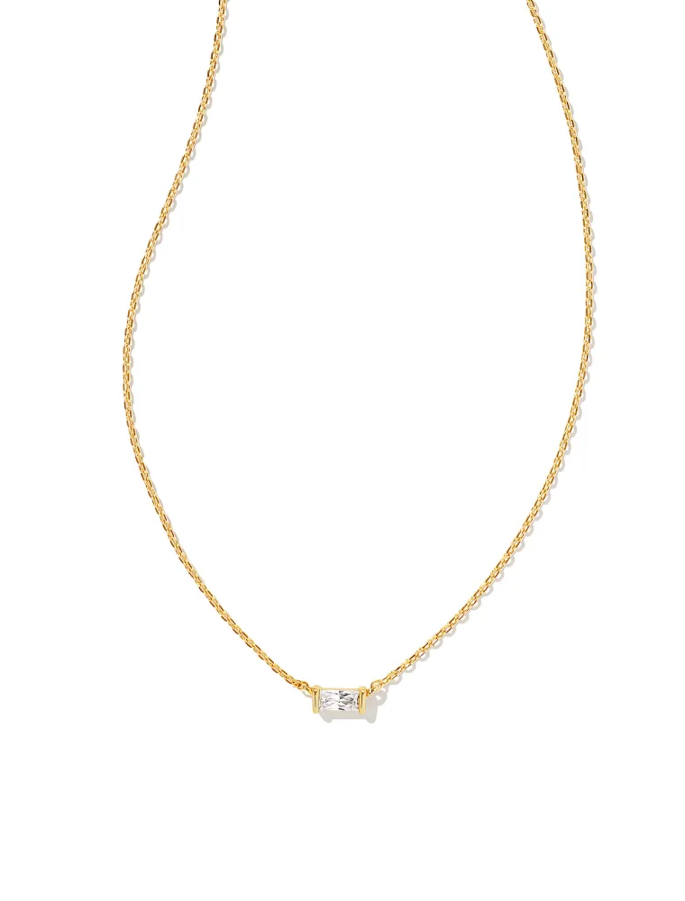 KENDRA SCOTT DESIGN Juliette Gold Pendant Necklace in White Crystal