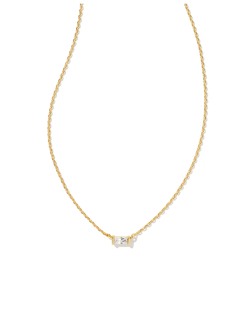 KENDRA SCOTT DESIGN Juliette Gold Pendant Necklace in White Crystal