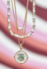 KENDRA SCOTT DESIGN Juliette Gold Pendant Necklace in White Crystal KENDRA SCOTT DESIGN Juliette Gold Pendant Necklace in White Crystal