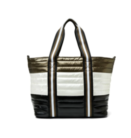 THINK ROYLN Colorblock Wingman Tote in Pyrite (Black Hardware)
