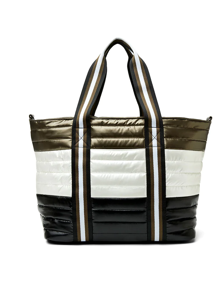 THINK ROYLN Colorblock Wingman Tote in Pyrite (Black Hardware)