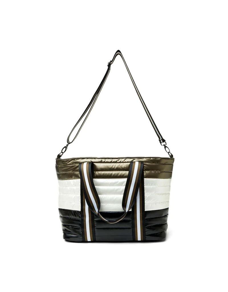 THINK ROYLN Colorblock Wingman Tote in Pyrite (Black Hardware)