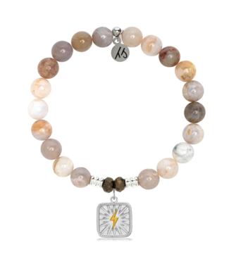 TJAZELLE Lightning Bolt in Australian Agate & Silver