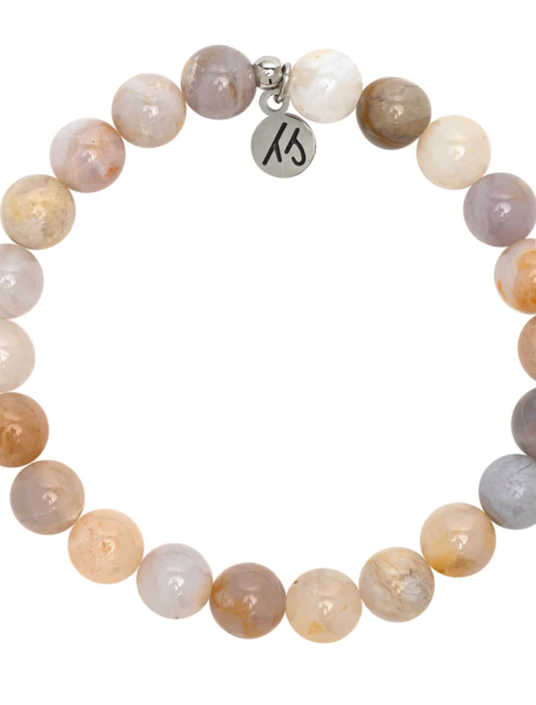 TJAZELLE New Beginnings Stacker Bracelet in Australian Agate & Silver