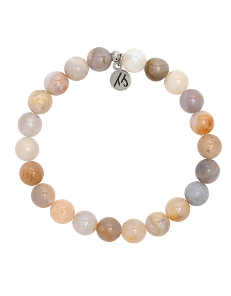TJAZELLE New Beginnings Stacker Bracelet in Australian Agate & Silver