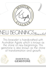 TJAZELLE New Beginnings Stacker Bracelet in Australian Agate & Silver TJAZELLE New Beginnings Stacker Bracelet in Australian Agate & Silver