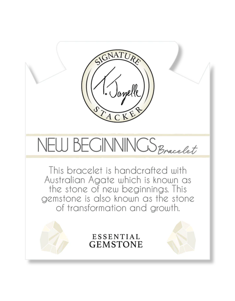 TJAZELLE New Beginnings Stacker Bracelet in Australian Agate & Silver