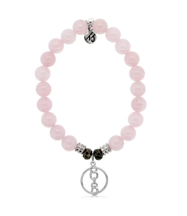 Connection Bracelet in Rose Quartz & Silver