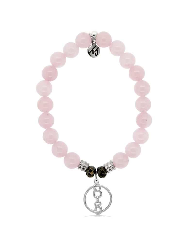 TJAZELLE Connection Bracelet in Rose Quartz & Silver