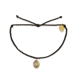 PURA VIDA Gold Sun Ray Charm Bracelet in Black