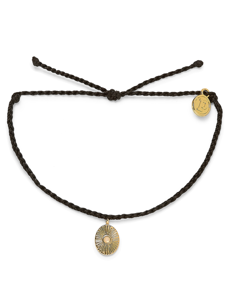 PURA VIDA Gold Sun Ray Charm Bracelet in Black