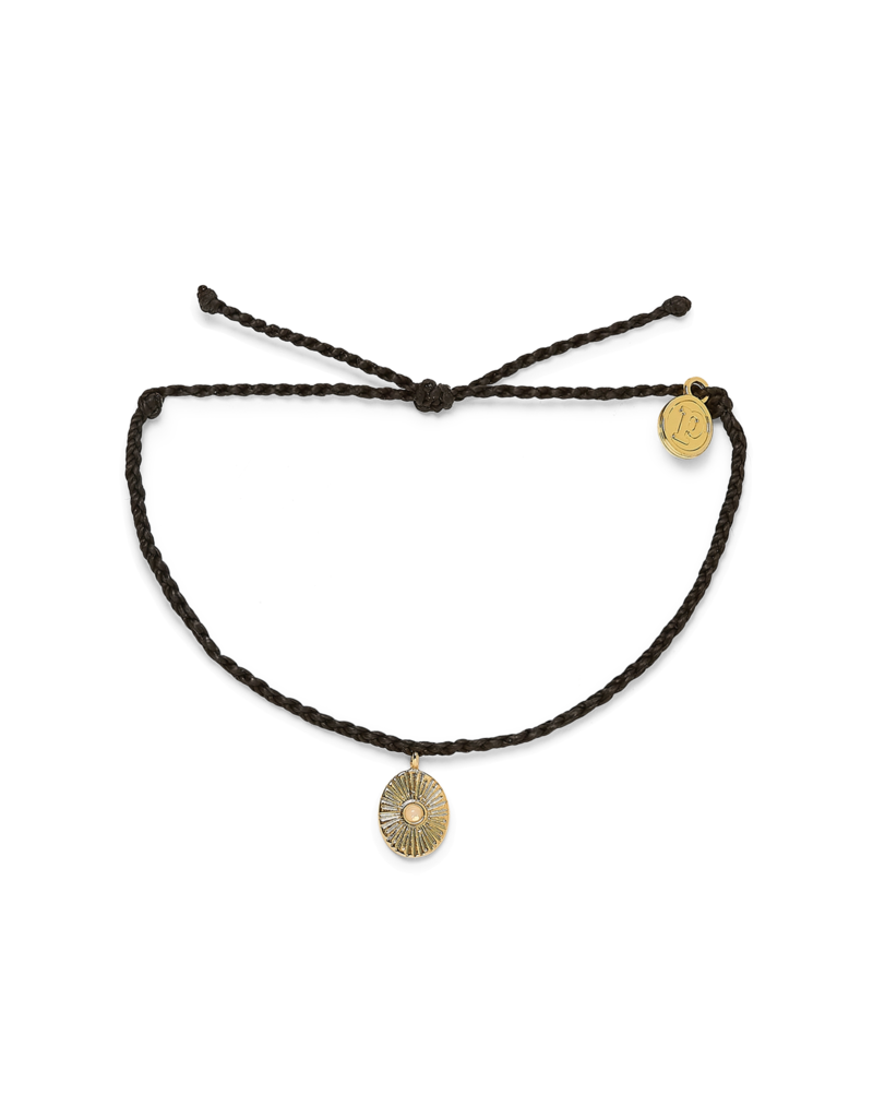 PURA VIDA Gold Sun Ray Charm Bracelet in Black
