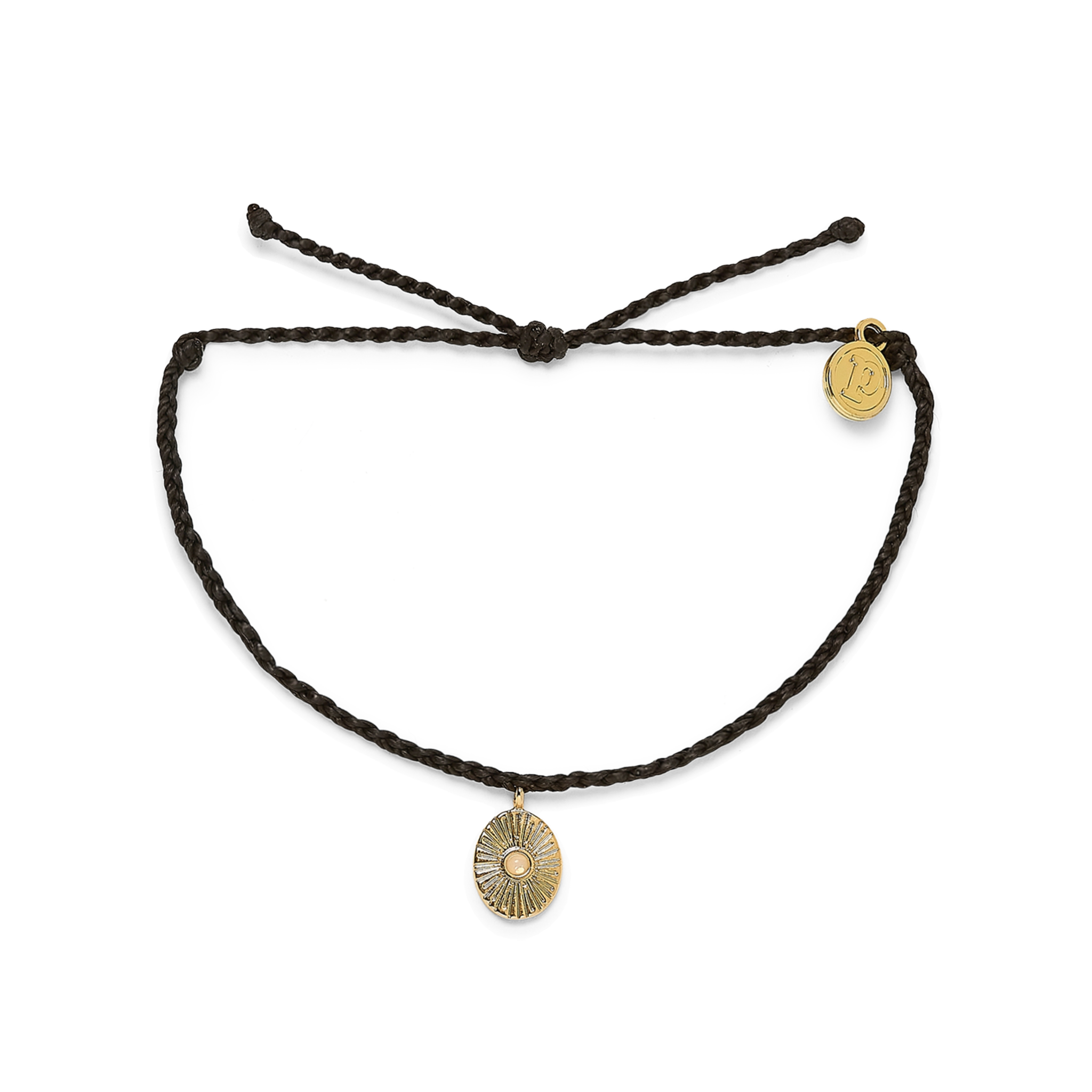 Pura Vida Gold Sun Ray Charm Bracelet in Black