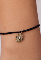 PURA VIDA Gold Sun Ray Charm Bracelet in Black PURA VIDA Gold Sun Ray Charm Bracelet in Black
