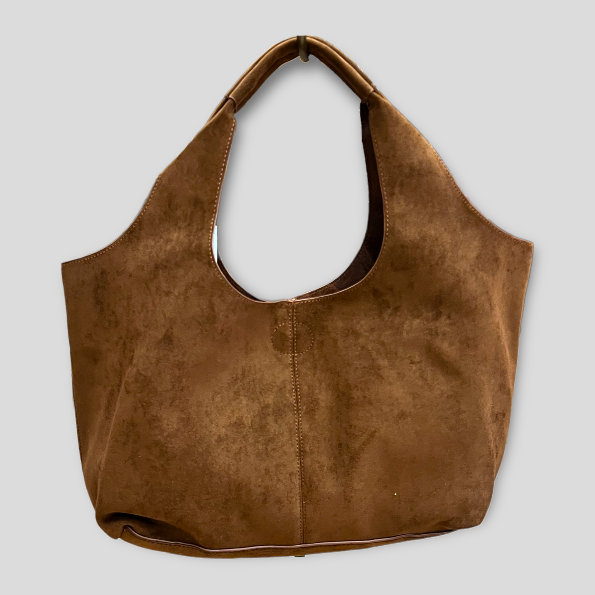 Genuine Suede Leather Hobo Shopper Bag