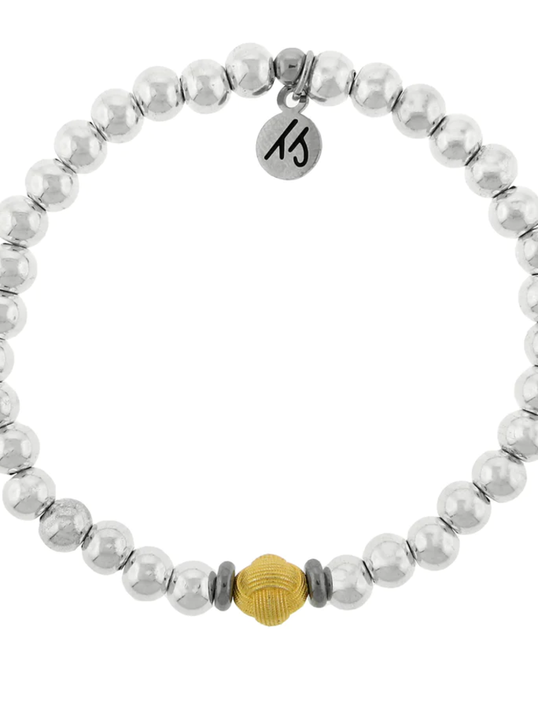 TJAZELLE Friendship Knot Bracelet in Silver & Gold