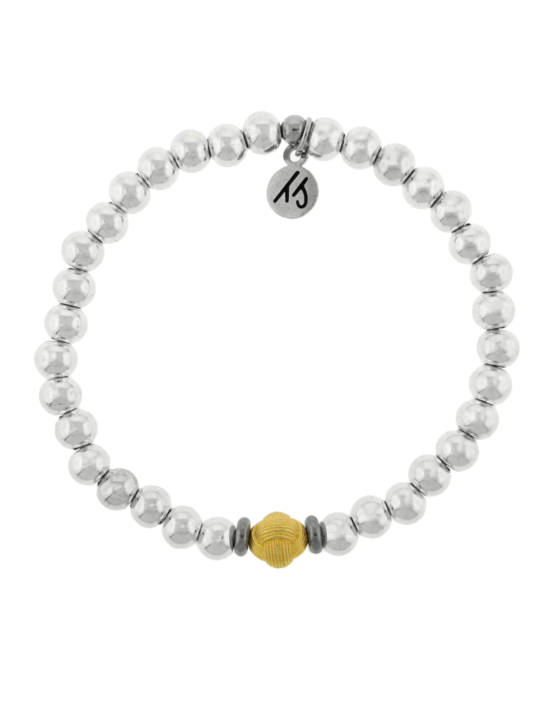 TJAZELLE Friendship Knot Bracelet in Silver & Gold
