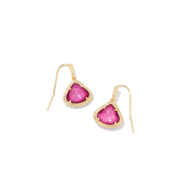 Kendall Gold Drop Earrings in Iridescent Orchid Illusion