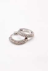 TRUE BY KRISTY Glisten Huggie Hoop Earrings - Silver